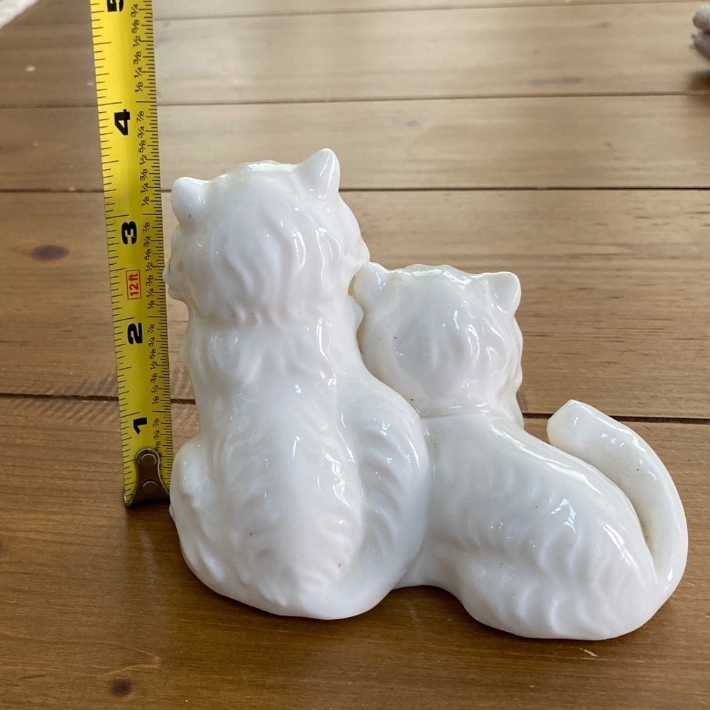 Vintage Lenwile Ardalt Verithin Japanese Porcelain White Cats figurine - Picture 6 of 10